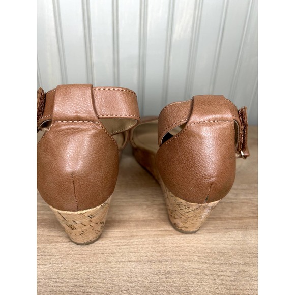 Unr8ed Girls wedge sandals faux leather cork size 3 - Picture 3 of 9